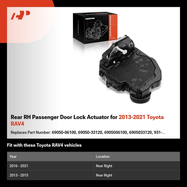 Rear RH Passenger Door Lock Actuator for 2013-2021 Toyota RAV4