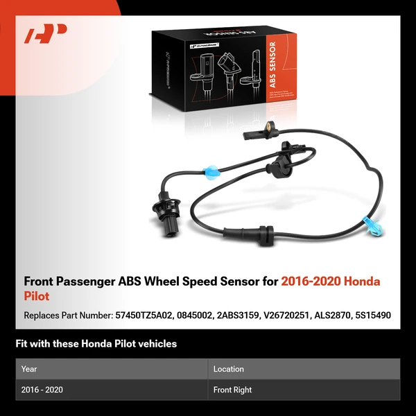Front Passenger ABS Wheel Speed Sensor for 2016-2020 Honda Pilot