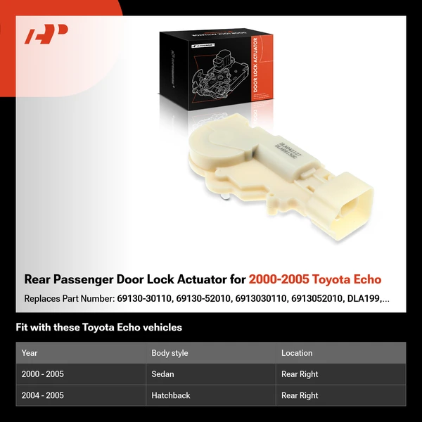 Rear Passenger Door Lock Actuator for 2000-2005 Toyota Echo