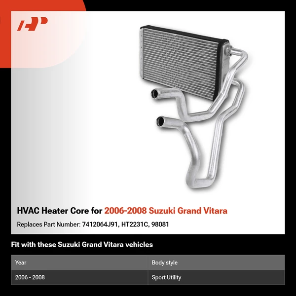 HVAC Heater Core for 2006-2008 Suzuki Grand Vitara