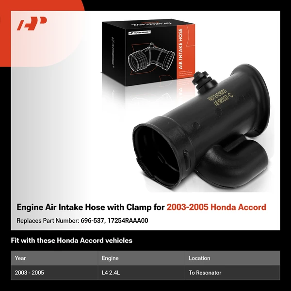 Engine Air Intake Hose with Clamp for 2003-2005 Honda Accord