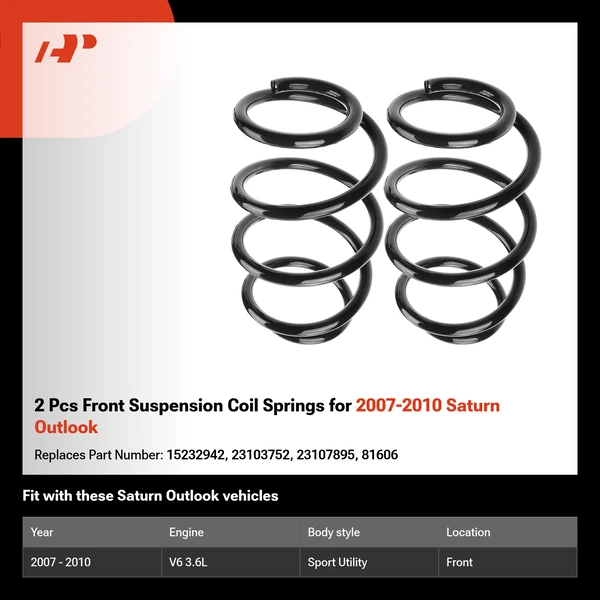 2 Pcs Front Suspension Coil Springs for 2007-2010 Saturn Outlook