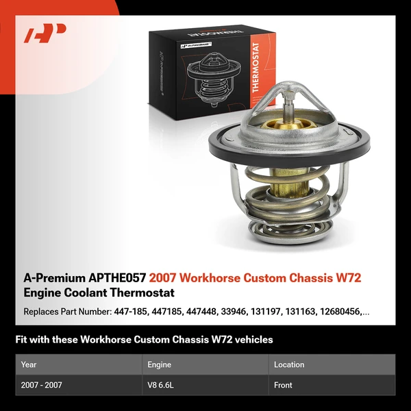 A-Premium APTHE057 2007 Workhorse Custom Chassis W72 Engine Coolant Thermostat