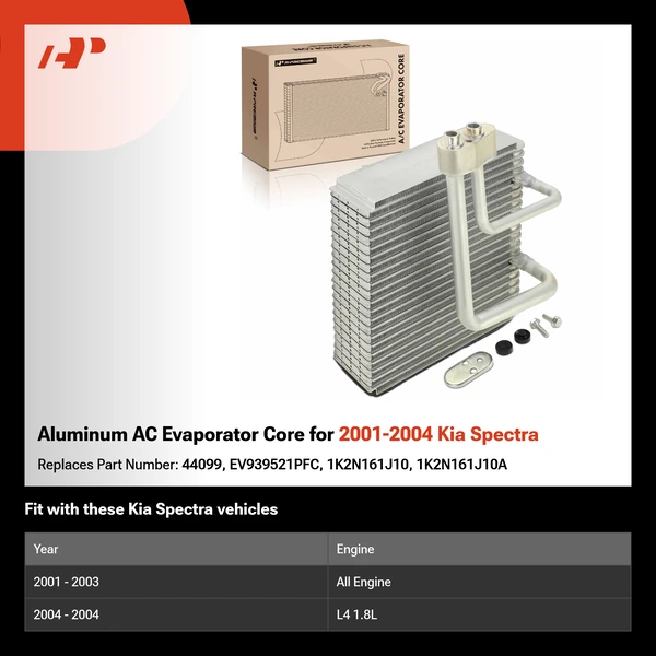 Aluminum AC Evaporator Core for 2001-2004 Kia Spectra