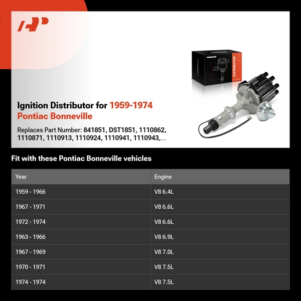 Ignition Distributor for 1959-1974 Pontiac Bonneville