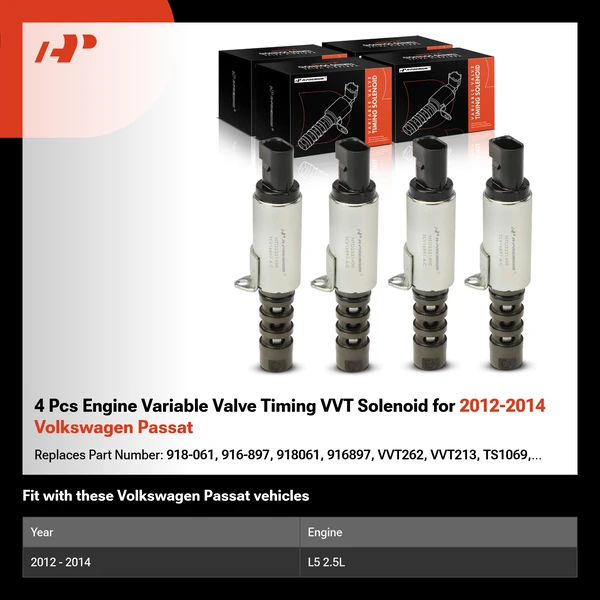 4 Pcs Engine Variable Valve Timing VVT Solenoid for 2012-2014 Volkswagen Passat