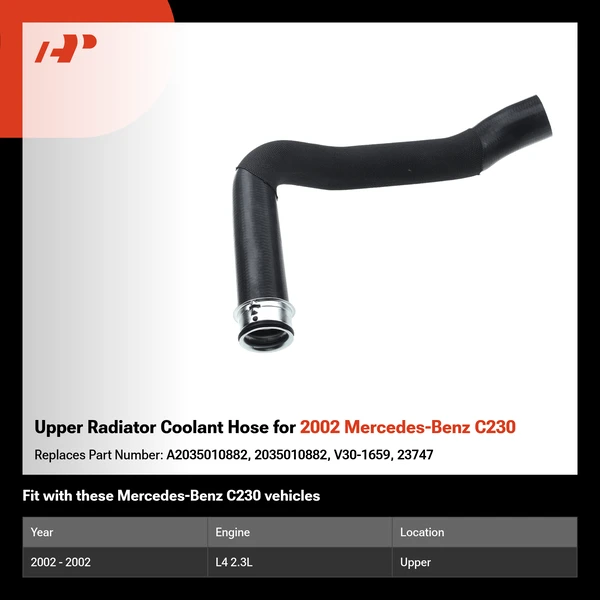 Upper Radiator Coolant Hose for 2002 Mercedes-Benz C230