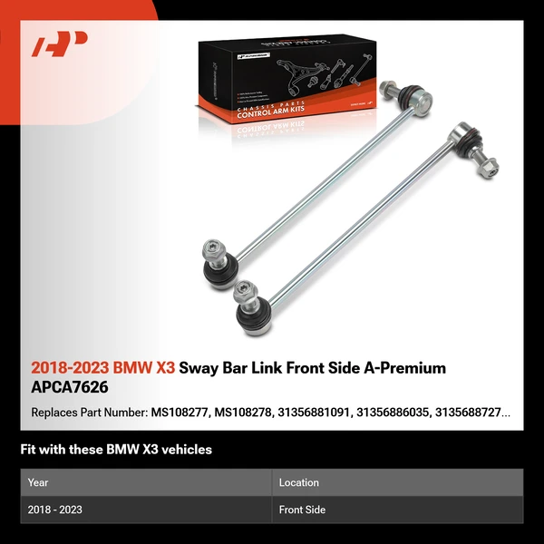 2018-2023 BMW X3 Sway Bar Link Front Side A-Premium APCA7626