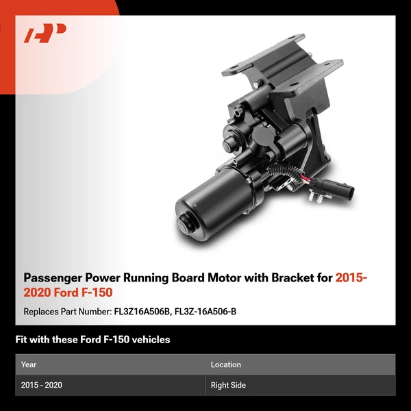 Passenger Power Running Board Motor with Bracket for 2015-2020 Ford F-150