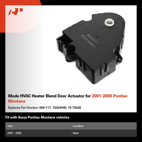 Mode HVAC Heater Blend Door Actuator for 2001-2005 Pontiac Montana