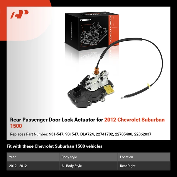 Rear Passenger Door Lock Actuator for 2012 Chevrolet Suburban 1500