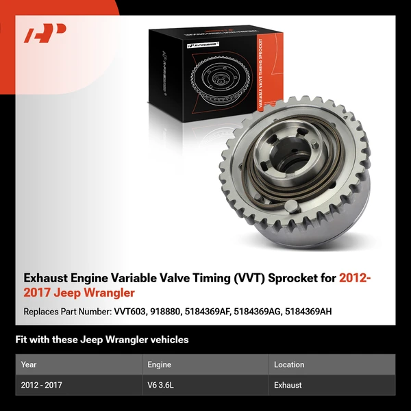 Exhaust Engine Variable Valve Timing (VVT) Sprocket for 2012-2017 Jeep Wrangler