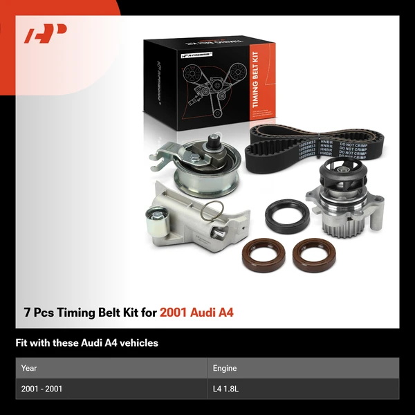 7 Pcs Timing Belt Kit for 2001 Audi A4