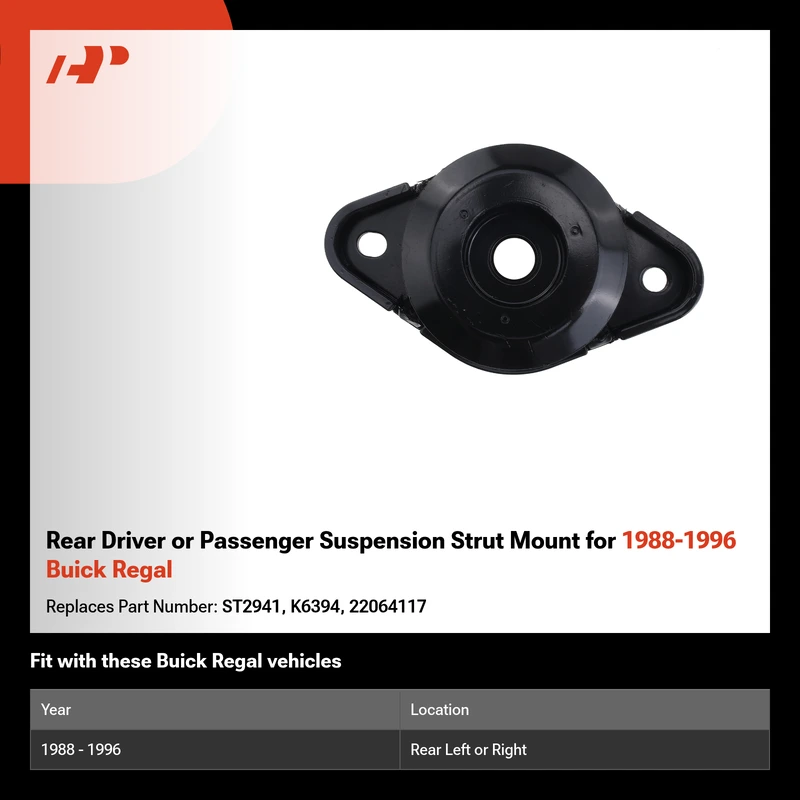 Rear Driver or Passenger Suspension Strut Mount for 1988-1996 Buick Regal
