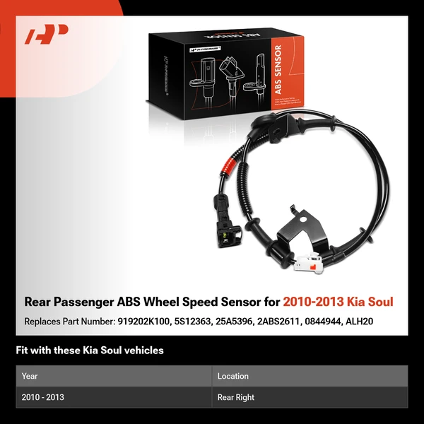 Rear Passenger ABS Wheel Speed Sensor for 2010-2013 Kia Soul