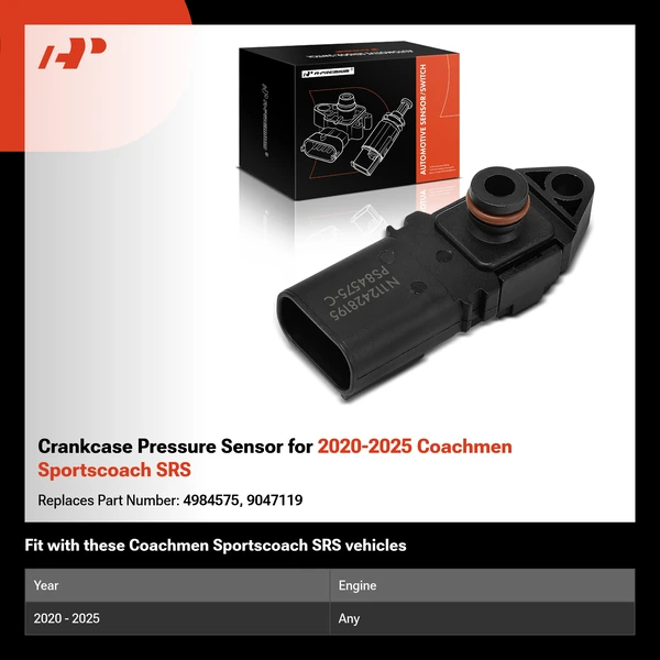 Crankcase Pressure Sensor for 2020-2025 Coachmen Sportscoach SRS
