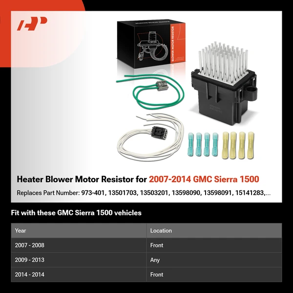 Heater Blower Motor Resistor for 2007-2014 GMC Sierra 1500
