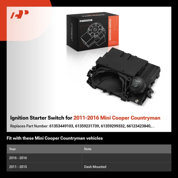 Ignition Starter Switch for 2011-2016 Mini Cooper Countryman