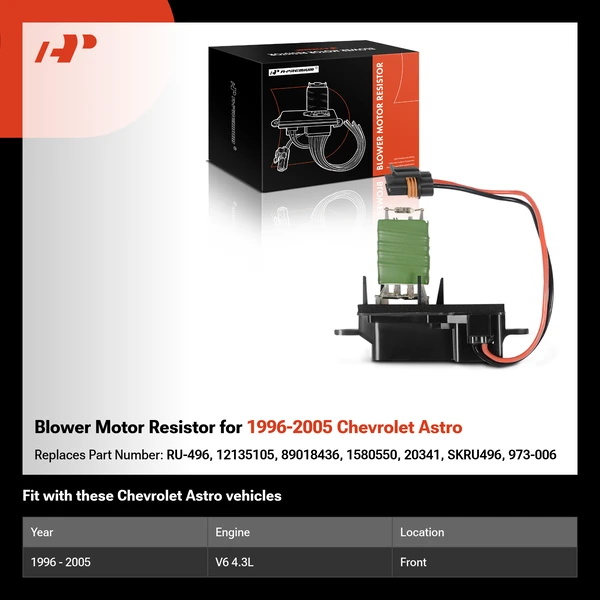 Blower Motor Resistor for 1996-2005 Chevrolet Astro