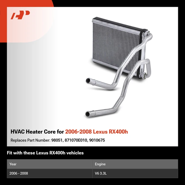 HVAC Heater Core for 2006-2008 Lexus RX400h