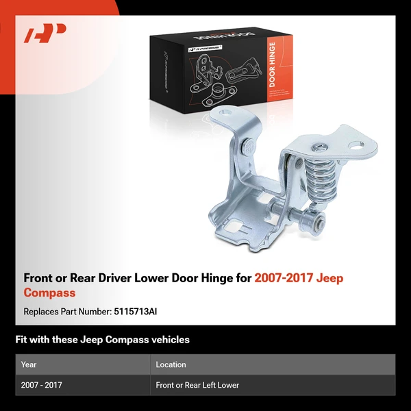 Front or Rear Driver Lower Door Hinge for 2007-2017 Jeep Compass