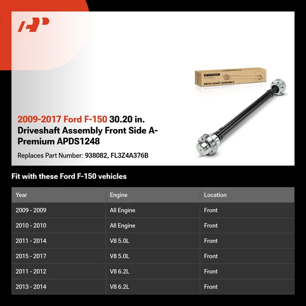 2009-2017 Ford F-150 30.20 in. Driveshaft Assembly Front Side A-Premium APDS1248