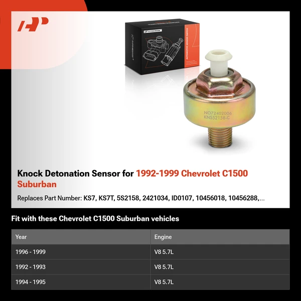Knock Detonation Sensor for 1992-1999 Chevrolet C1500 Suburban