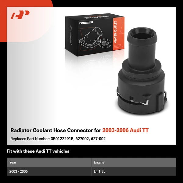 Radiator Coolant Hose Connector for 2003-2006 Audi TT