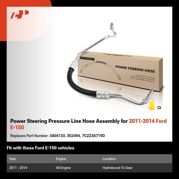 Power Steering Pressure Line Hose Assembly for 2011-2014 Ford E-150