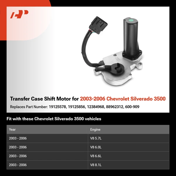 Transfer Case Shift Motor for 2003-2006 Chevrolet Silverado 3500