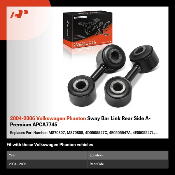 2004-2006 Volkswagen Phaeton Sway Bar Link Rear Side A-Premium APCA7745
