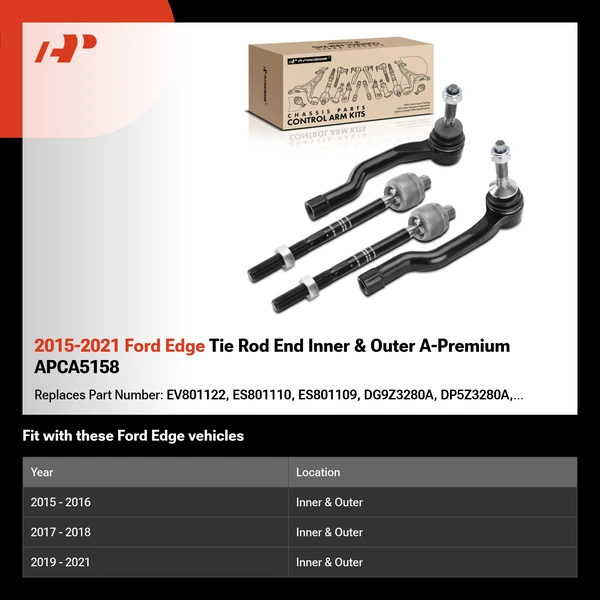 2015-2021 Ford Edge Tie Rod End Inner & Outer A-Premium APCA5158
