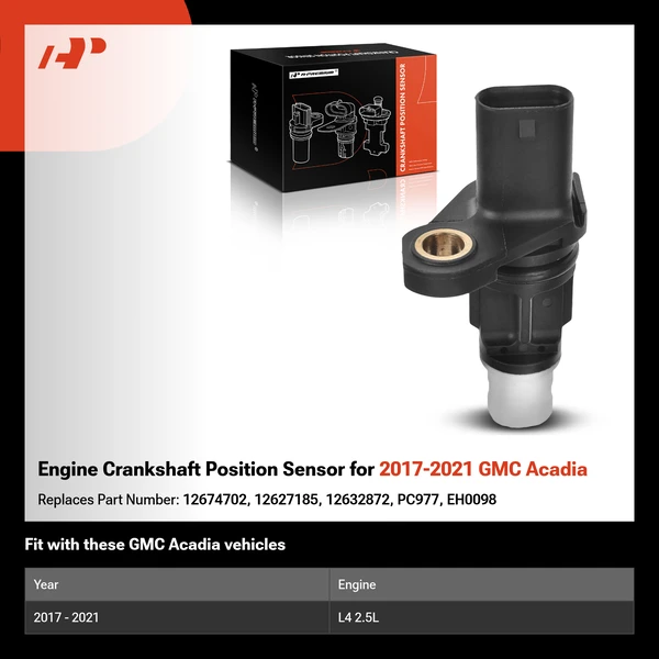 Engine Crankshaft Position Sensor for 2017-2021 GMC Acadia