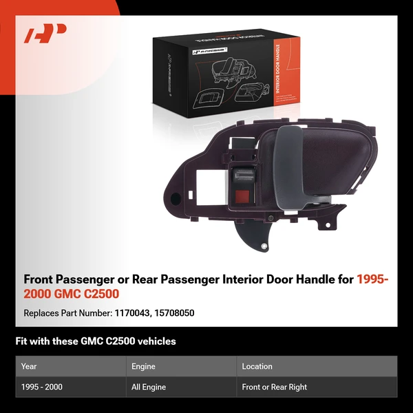 Front Passenger or Rear Passenger Interior Door Handle for 1995-2000 GMC C2500