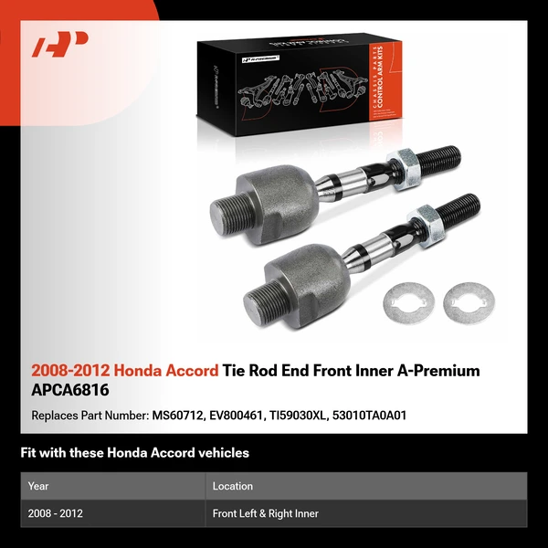 2008-2012 Honda Accord Tie Rod End Front Inner A-Premium APCA6816
