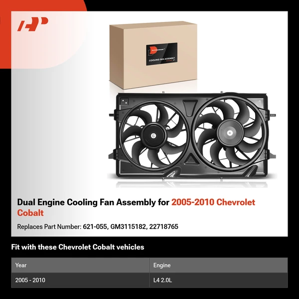 Dual Engine Cooling Fan Assembly for 2005-2010 Chevrolet Cobalt