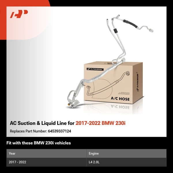 AC Suction & Liquid Line for 2017-2022 BMW 230i