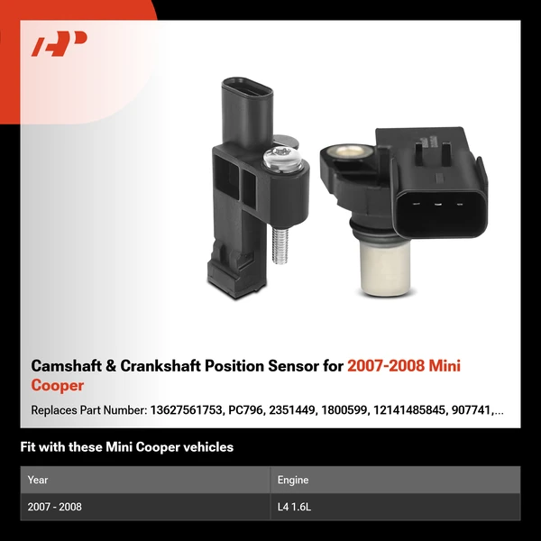 Camshaft & Crankshaft Position Sensor for 2007-2008 Mini Cooper