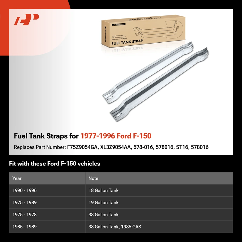 Fuel Tank Straps for 1977-1996 Ford F-150