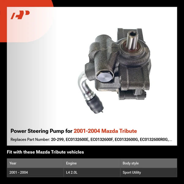 Power Steering Pump for 2001-2004 Mazda Tribute