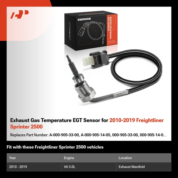 Exhaust Gas Temperature EGT Sensor for 2010-2019 Freightliner Sprinter 2500