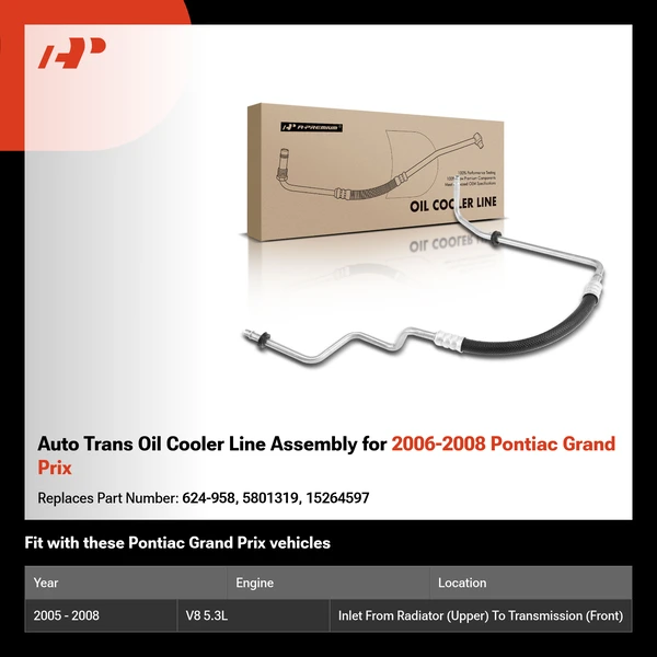 Auto Trans Oil Cooler Line Assembly for 2006-2008 Pontiac Grand Prix