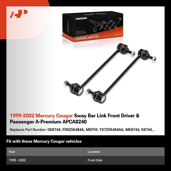 1999-2002 Mercury Cougar Sway Bar Link Front Driver & Passenger A-Premium APCA8240