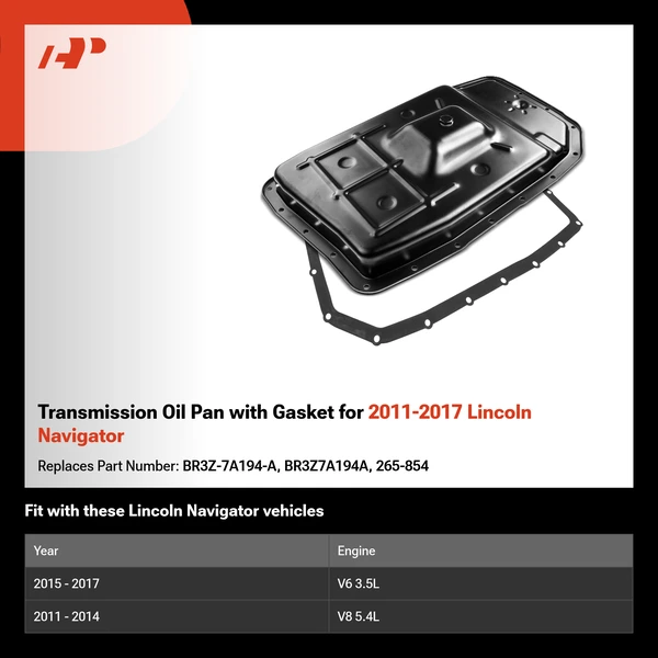 Transmission Oil Pan with Gasket for 2011-2017 Lincoln Navigator