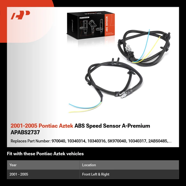 2001-2005 Pontiac Aztek ABS Speed Sensor A-Premium APABS2737