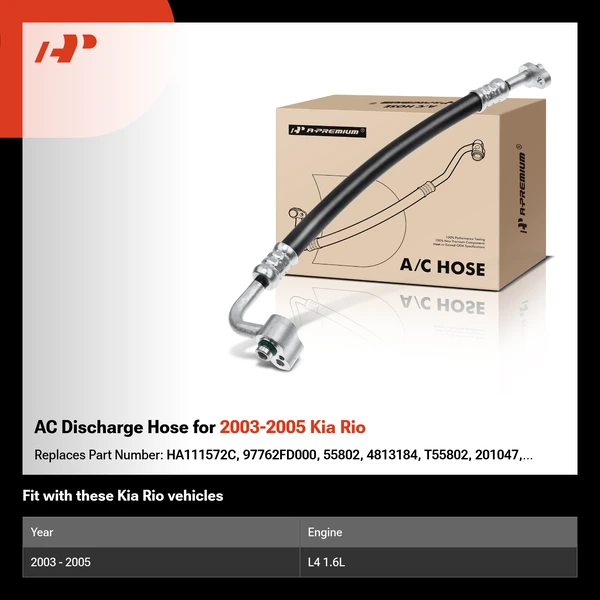 AC Discharge Hose for 2003-2005 Kia Rio