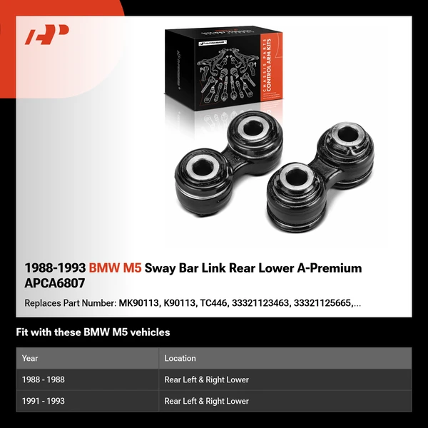 1988-1993 BMW M5 Sway Bar Link Rear Lower A-Premium APCA6807