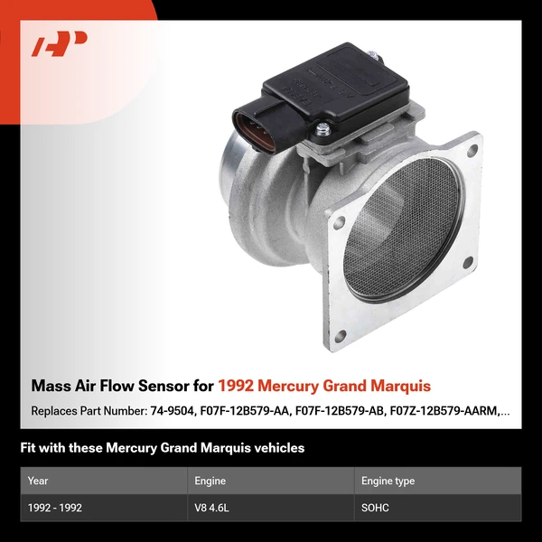 Mass Air Flow Sensor for 1992 Mercury Grand Marquis