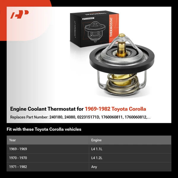 Engine Coolant Thermostat for 1969-1982 Toyota Corolla