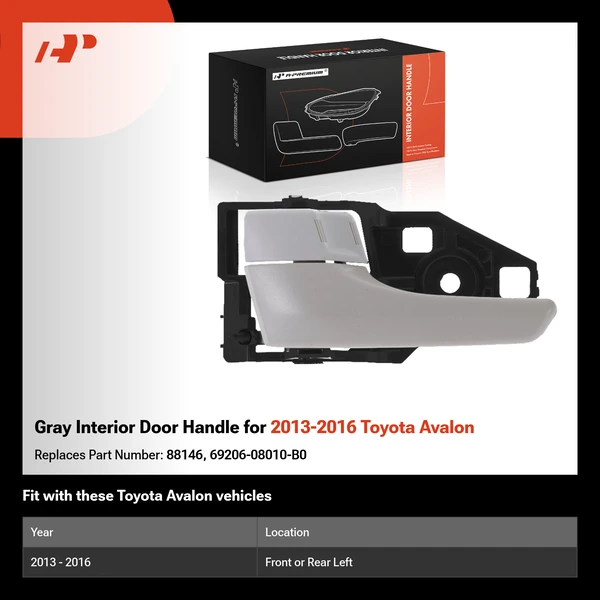 Gray Interior Door Handle for 2013-2016 Toyota Avalon